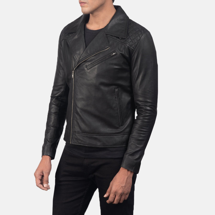Danny Quilted Xhaketë lëkure motorri për meshkuj