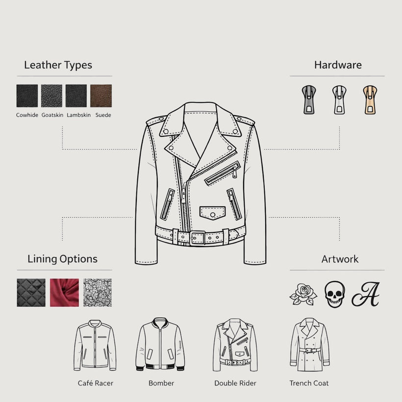 Design Your Own Xhaketë lëkure për femra