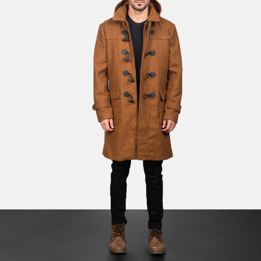 
Drake Khaki Wool Duffle Coat in Khaki Synthetic Wool - Pamje ballore dhe siluetë e përshtatur | Bli online