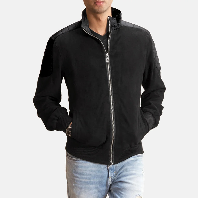 Ethan Hybrid Suede Xhaketë bomber lëkure për meshkuj