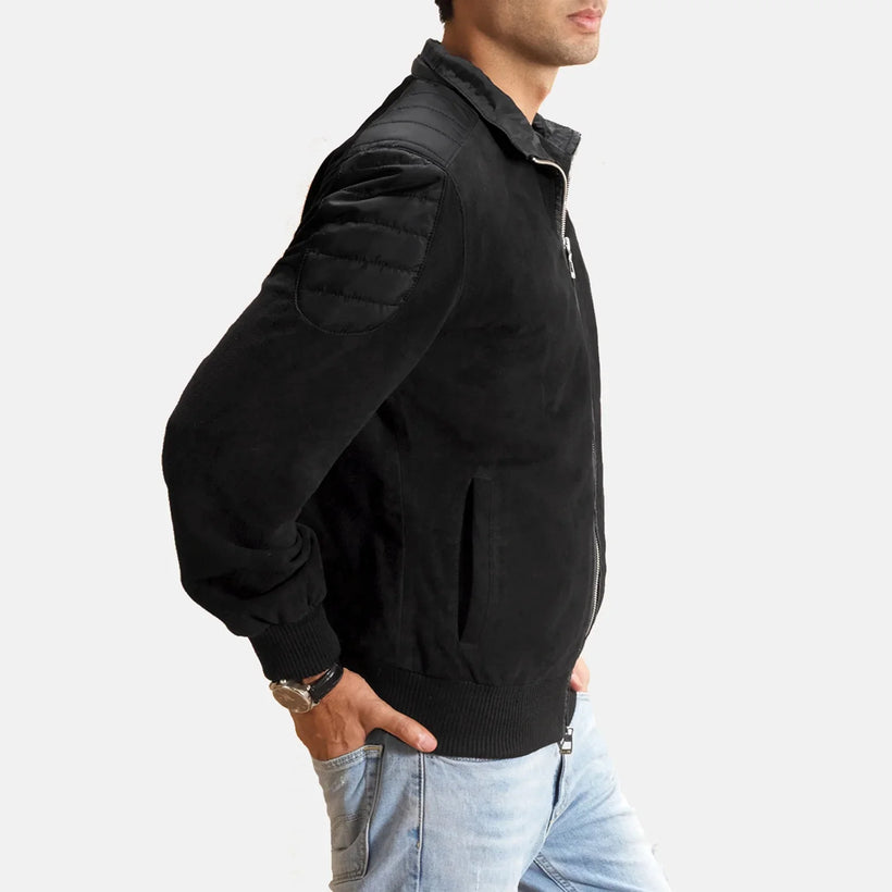Ethan Hybrid Suede Xhaketë bomber lëkure për meshkuj
