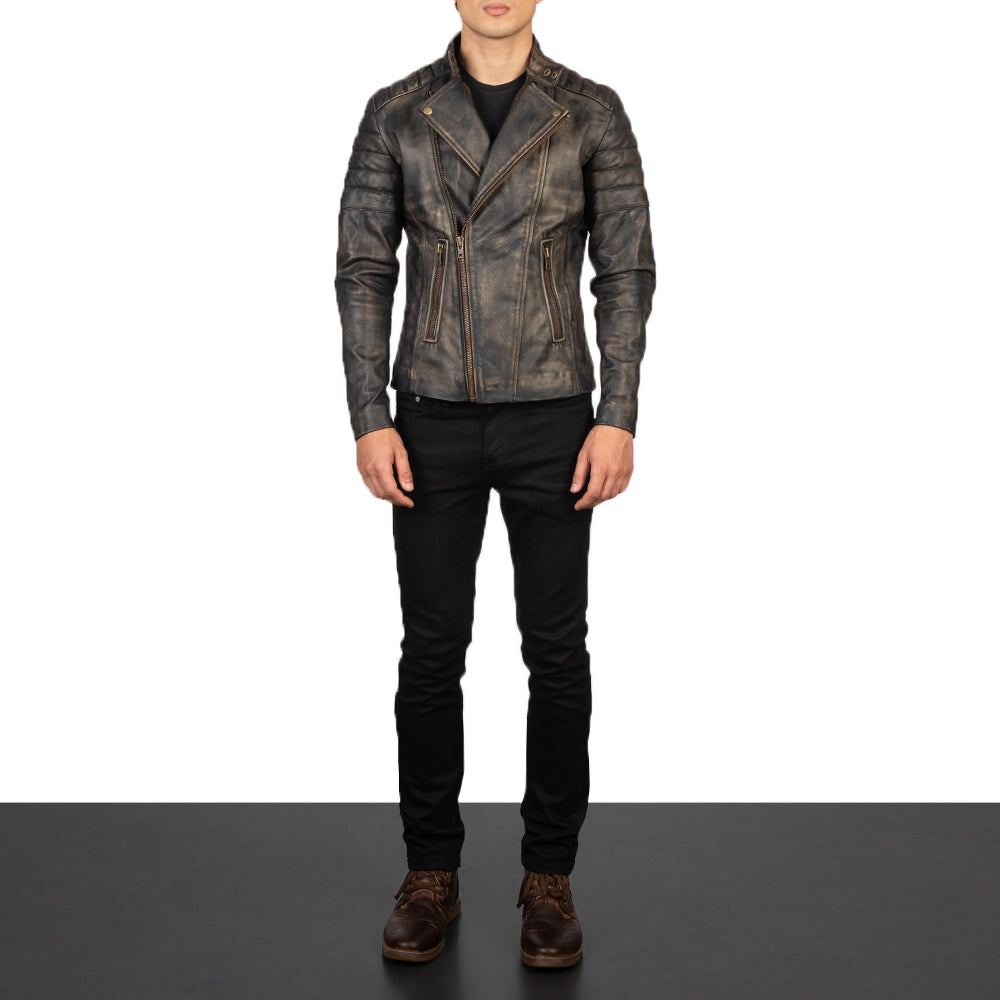 Faisor Mocha Biker Jacket – alternate product view 3
