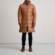 
Floyd Pallto Lëkure Kafe e çelët Puffer Xhaketë Lëkure për Meshkuj – alternate product view 3