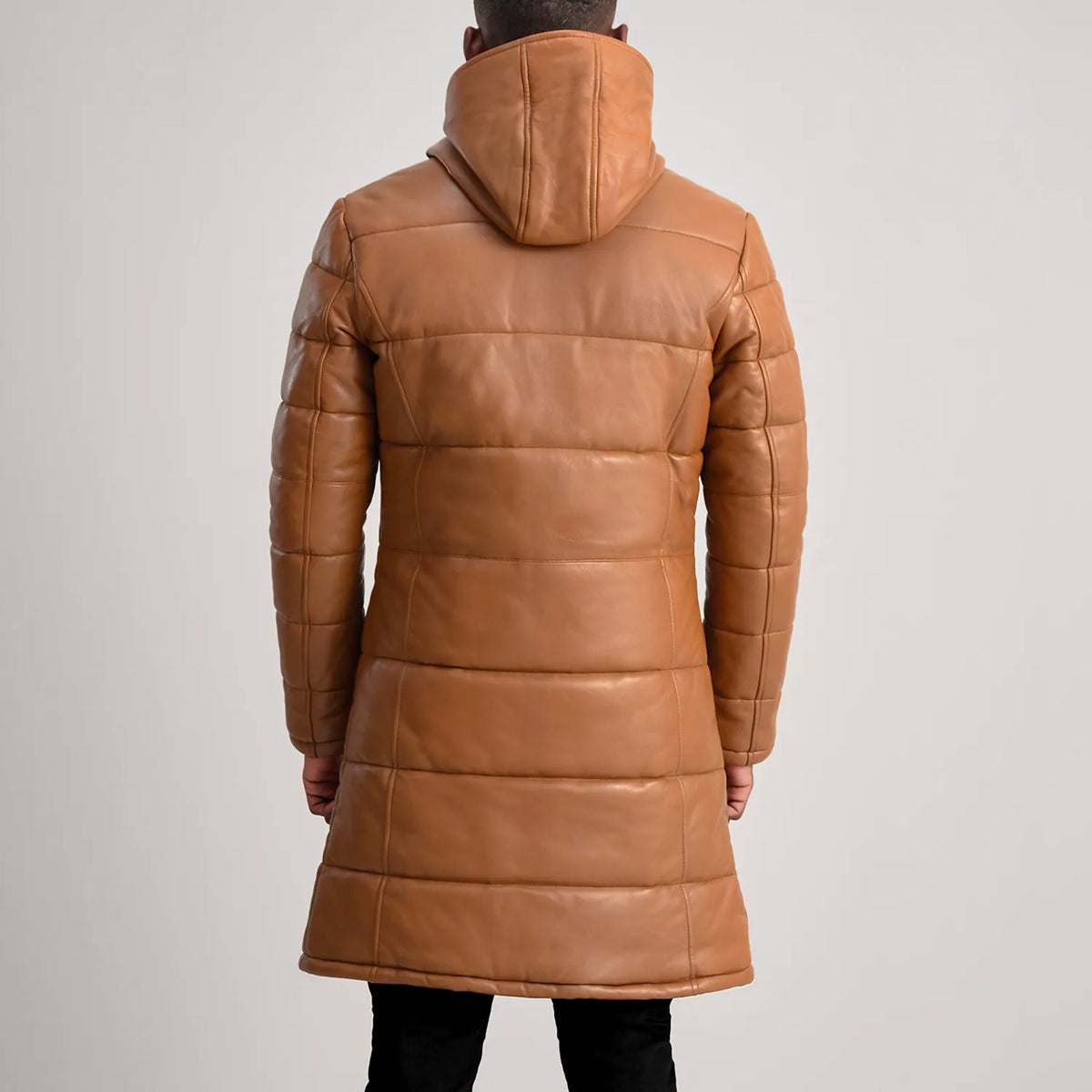 
Floyd Pallto Lëkure Kafe e çelët Puffer Xhaketë Lëkure për Meshkuj – alternate product view 5