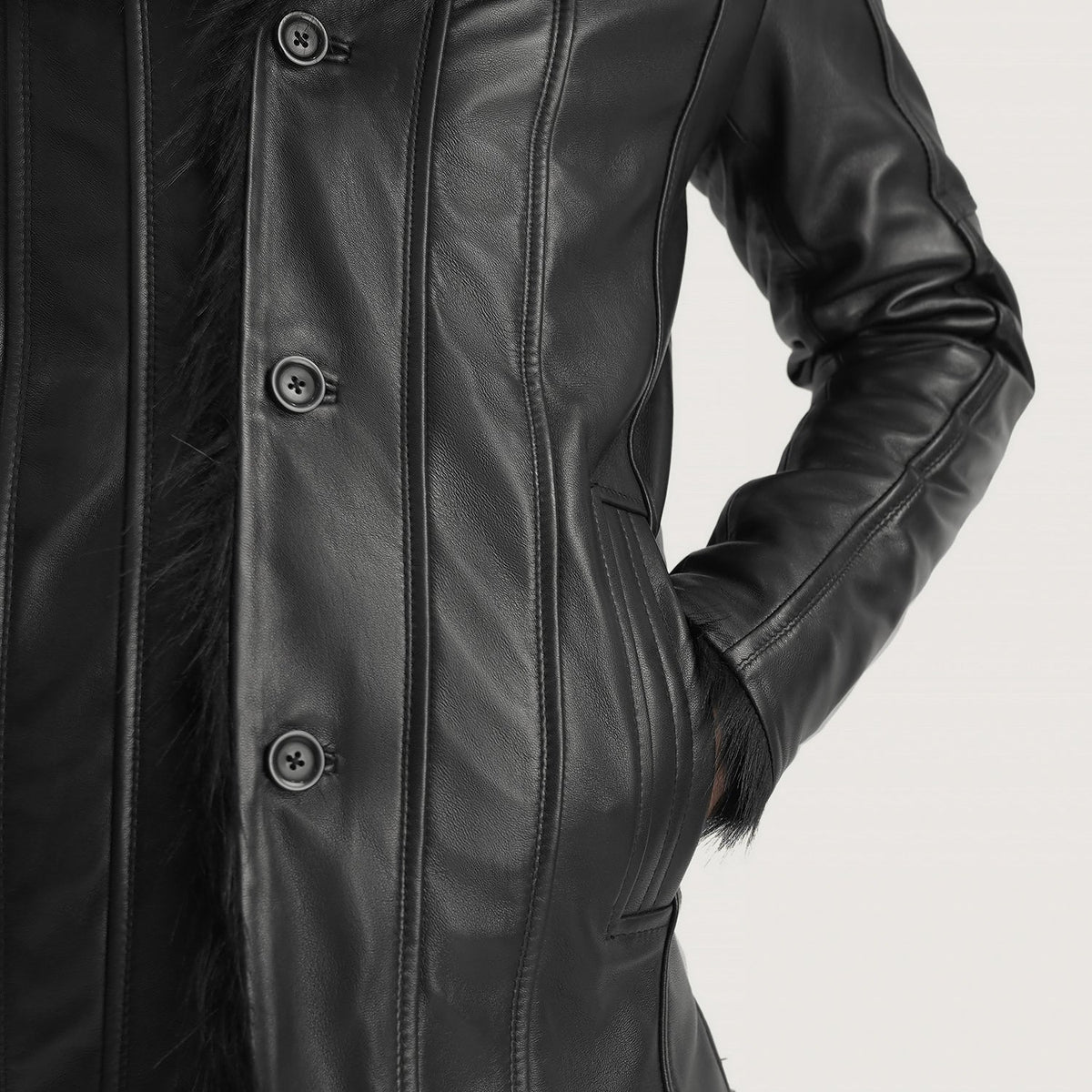 Interior View Showing Faux Fur Lined (Torso) &amp; Dual Inside Utility Storage Pockets