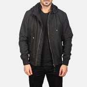 
Hanklin Ma-1 Black Hooded Bomber Jacket in Black Polyester - Pamje ballore dhe siluetë e përshtatur | Bli online