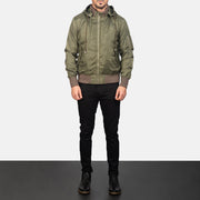 
Hanklin Ma-1 Green Hooded Bomber Jacket - Pamje anësore me prerje ergonomike të mëngëve
