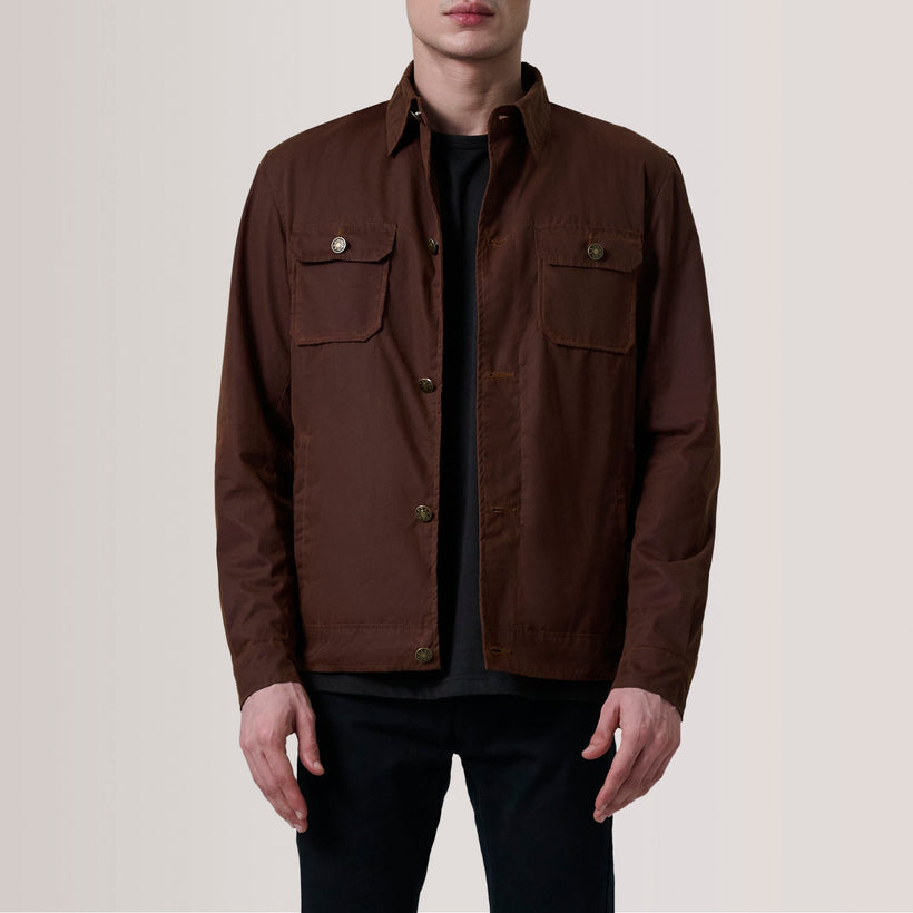 Irwin Kafe Waxed Canvas Field Xhaketë lëkure për meshkuj