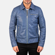 
Lavendard Brown Leather Biker Jacket - Pamje anësore me prerje ergonomike të mëngëve