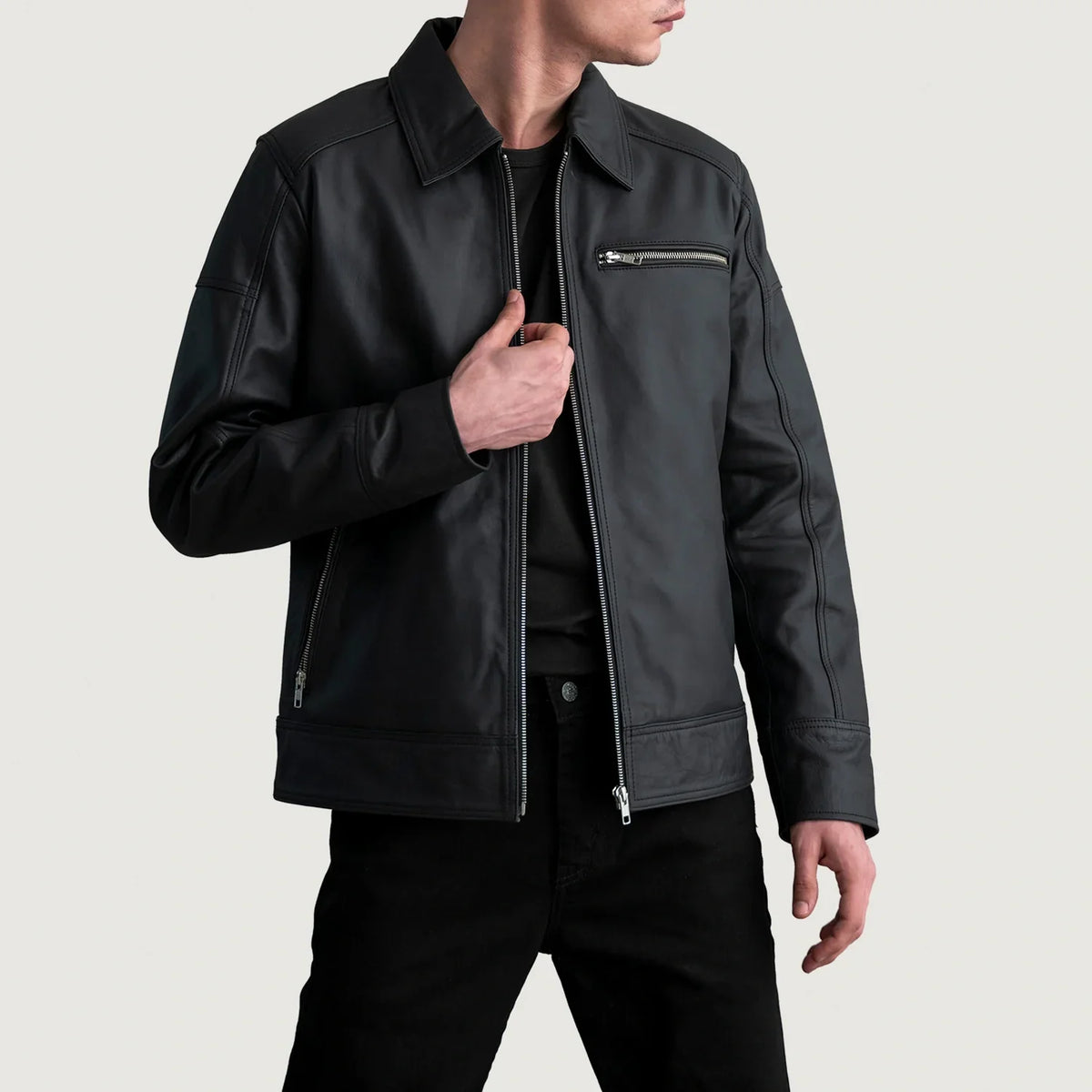 
Lavendard Xhaketë Motociklisti Lëkure për Meshkuj – alternate product view 1