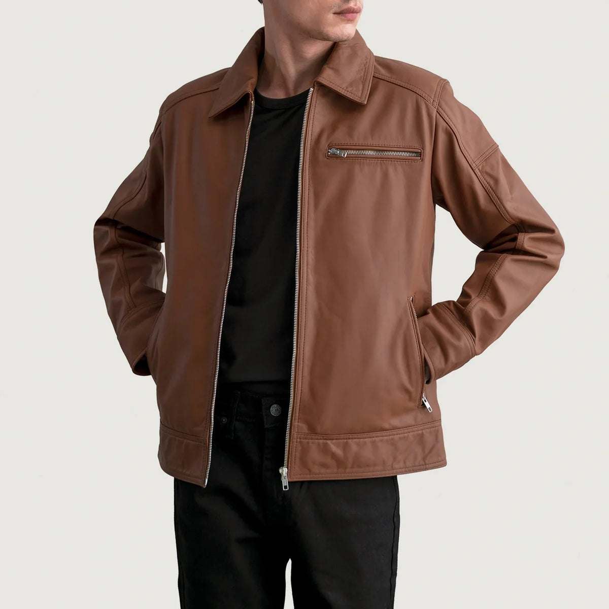 
Lavendard Xhaketë Motociklisti Lëkure për Meshkuj – alternate product view 1