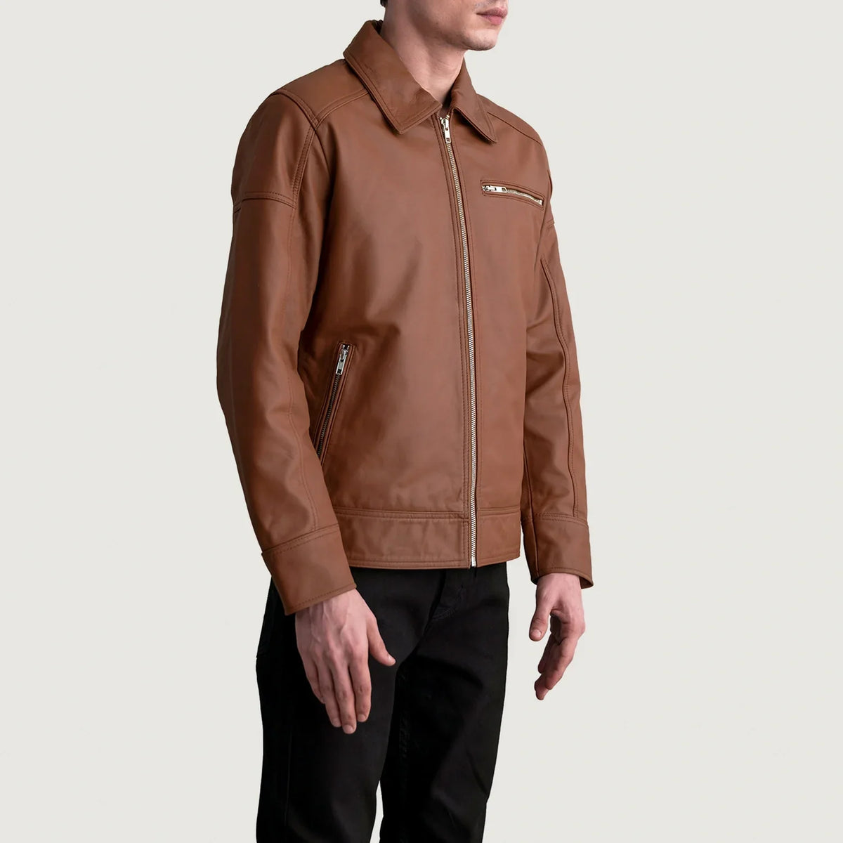 
Lavendard Xhaketë Motociklisti Lëkure për Meshkuj – alternate product view 2