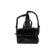 Claire Full-Grain Leather Backpack - Structured Side Profile Showing Gusset Depth &amp; Expansion Capacity