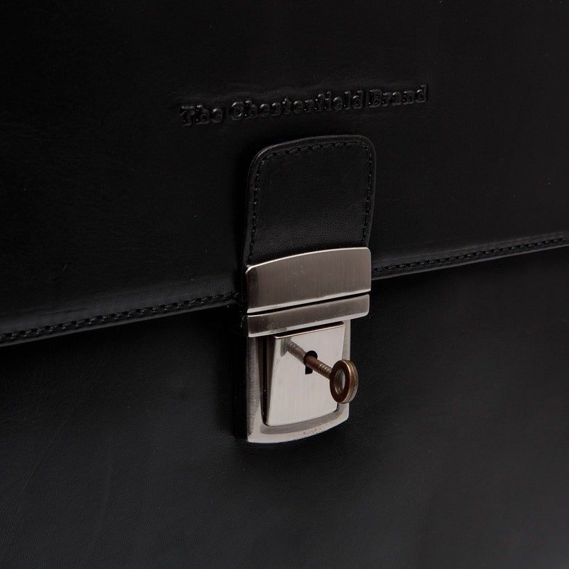 Salvatore Full-Grain Leather Briefcase për meshkuj