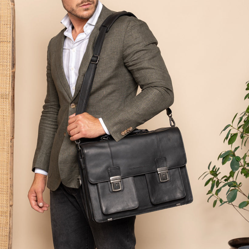 Springfield Full-Grain Leather Briefcase për femra