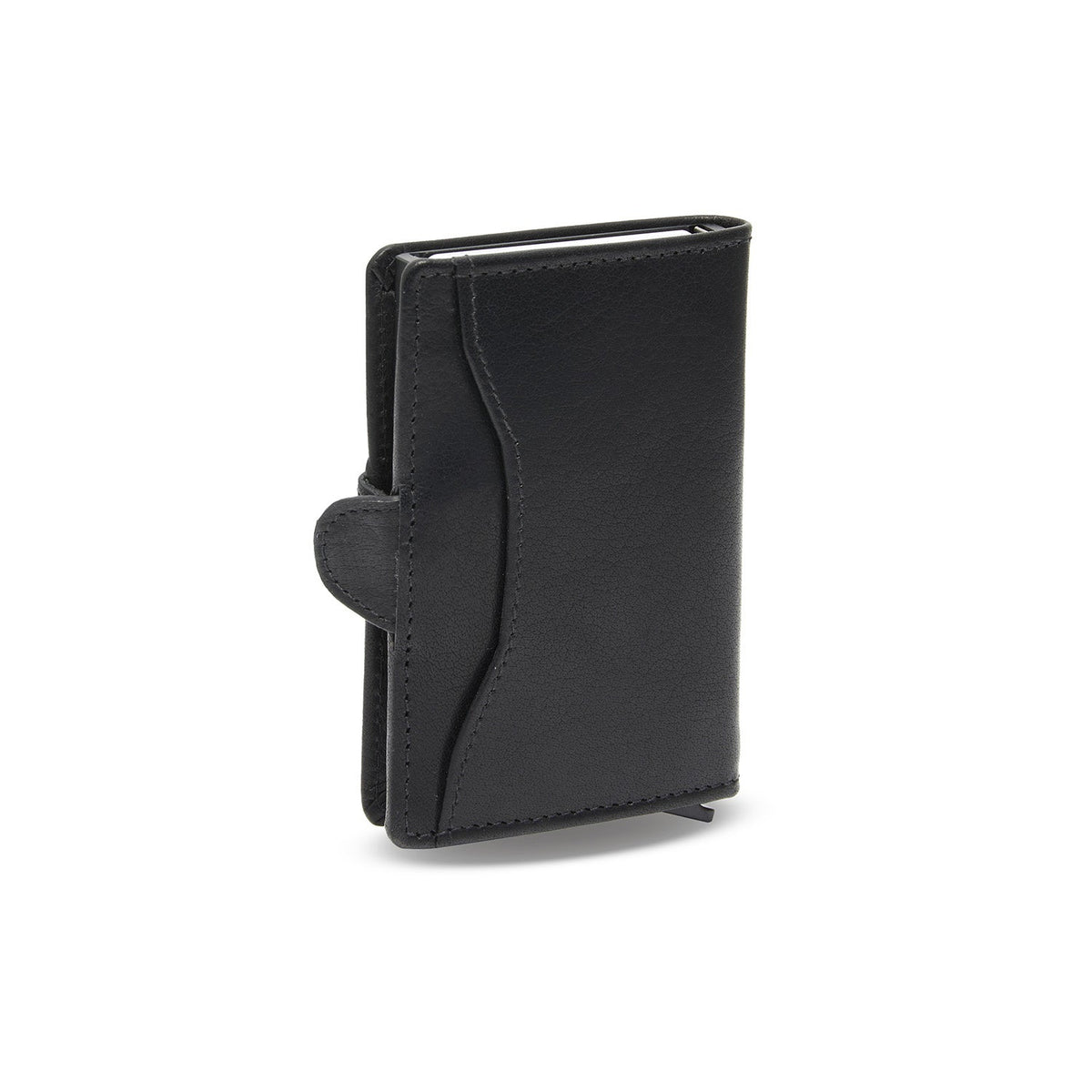 
Classic 100% Full-Grain Leather Card Holder - Pamje e pasme me rripa lëkure të përforcuar