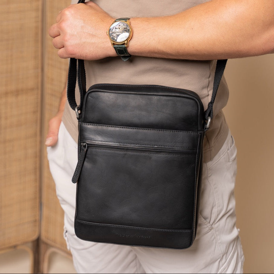 Classic 100% Full-Grain leather Bag - Pamje e pasme me rripa lëkure të përforcuar