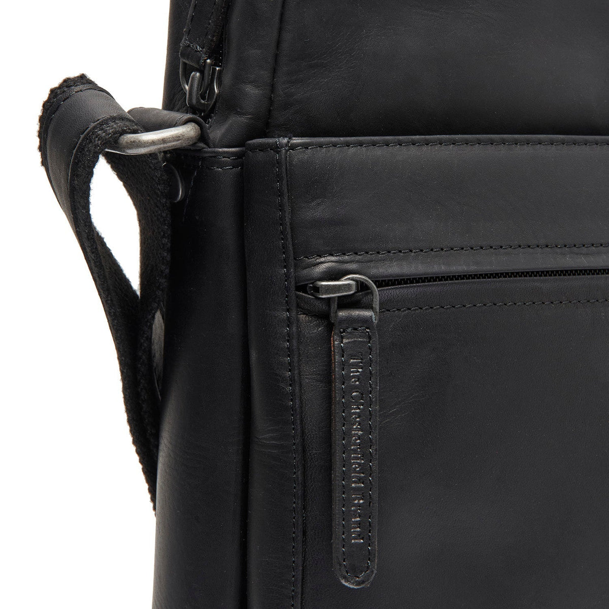 Anzora Full-Grain Leather Crossbody Bag - Profil anësor i strukturuar me thellësi dhe vëllim