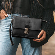 
Classic 100% Full-Grain leather Bag - Pamje e pasme me rripa lëkure të përforcuar