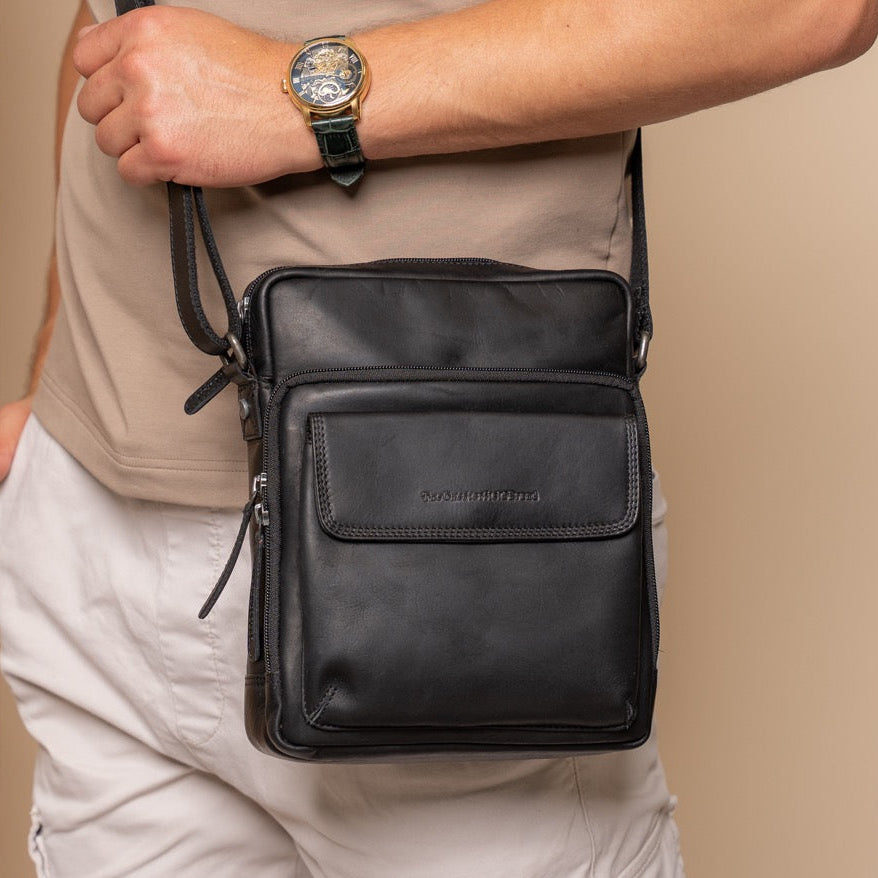
Classic 100% Full-Grain leather Bag - Pamje e pasme me rripa lëkure të përforcuar
