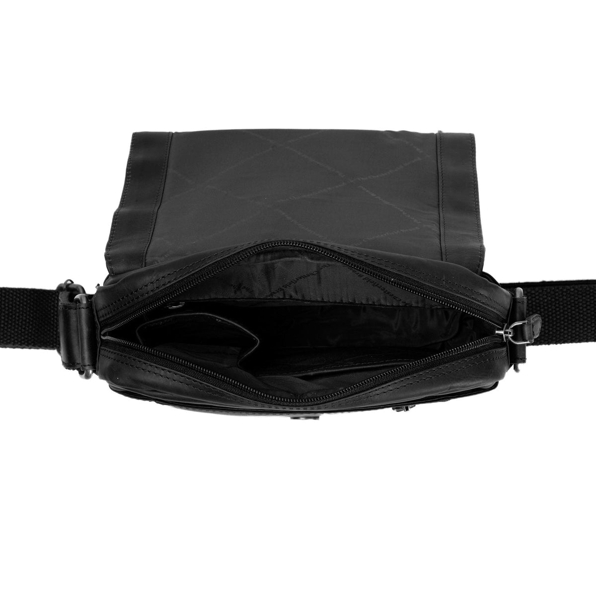 
Remy Çantë crossbody lëkure - Profil anësor i strukturuar me thellësi dhe vëllim