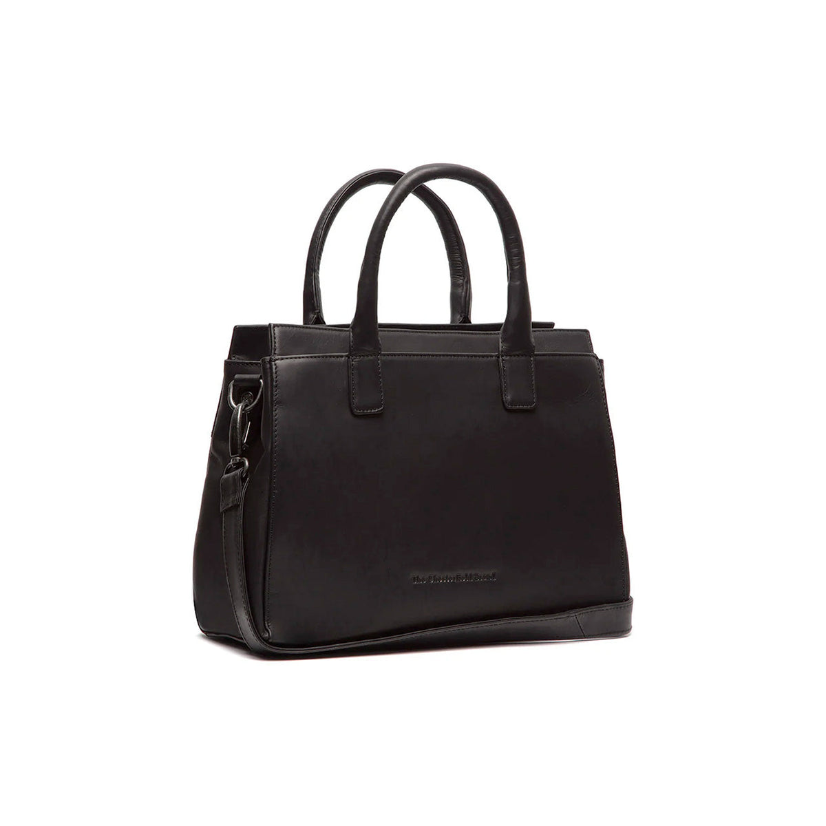 Garda Full-Grain Leather Handbag në lëkurë klasike 100% të vërtetë flor integral - Pamje ballore dhe siluetë e përshtatur | Bli online