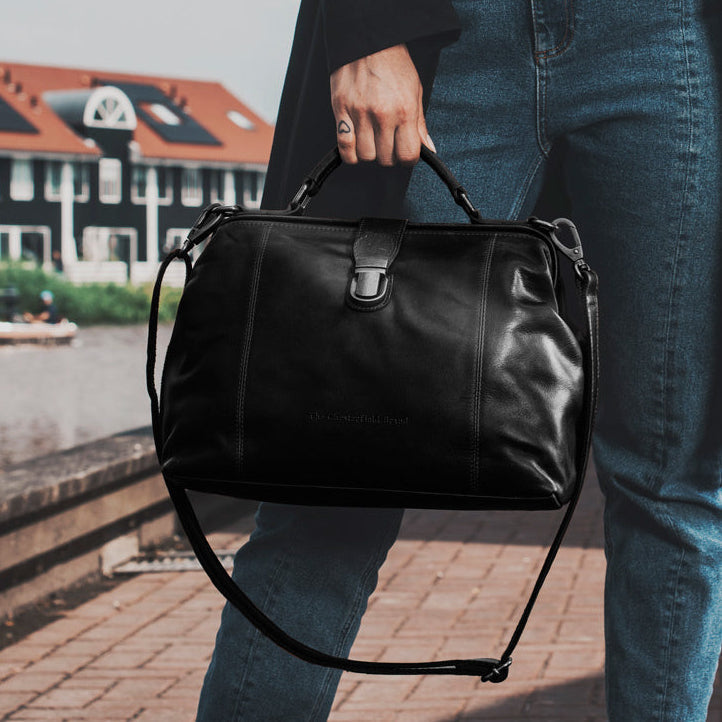 Shaun Full-Grain Leather Handbag për femra