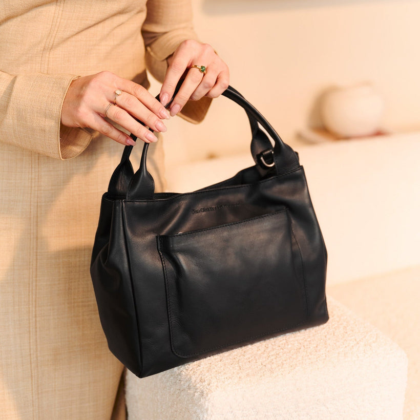 Tenara Full-Grain Leather Handbag për femra