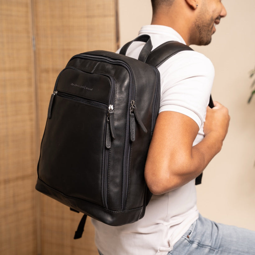 Detroit Full-Grain Leather Laptop Backpack për femra