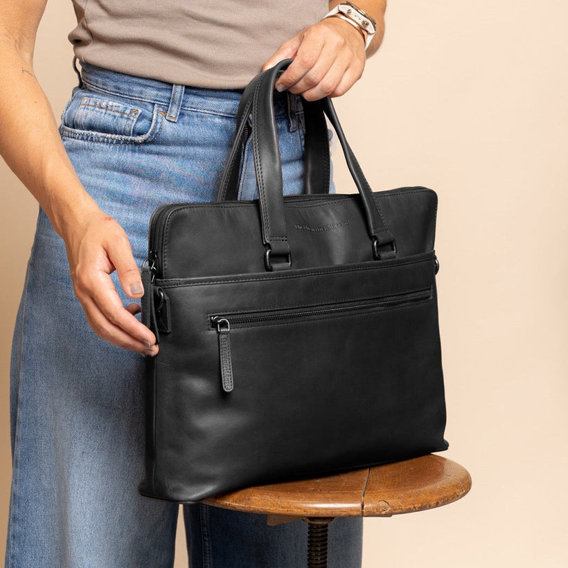 Elvas Full-Grain Leather Laptop Bag për femra