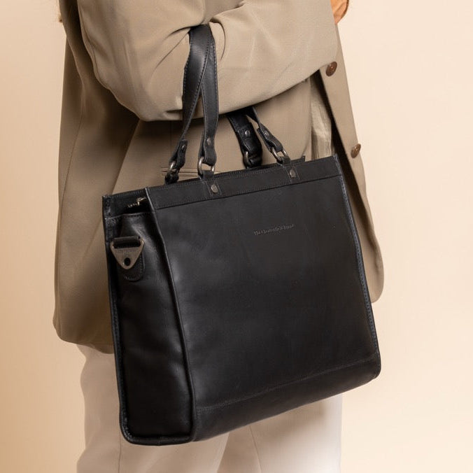 Manly Full-Grain Leather Laptop Bag për femra