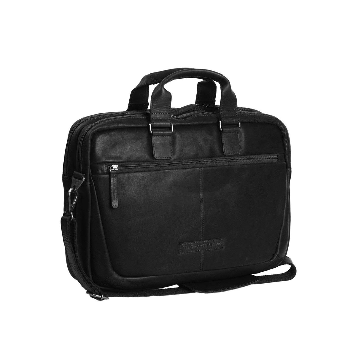 Seth Full-Grain Leather Laptop Bag në lëkurë klasike 100% të vërtetë flor integral - Full Exterior Pamje ballore dhe siluetë e përshtatur | Bli online