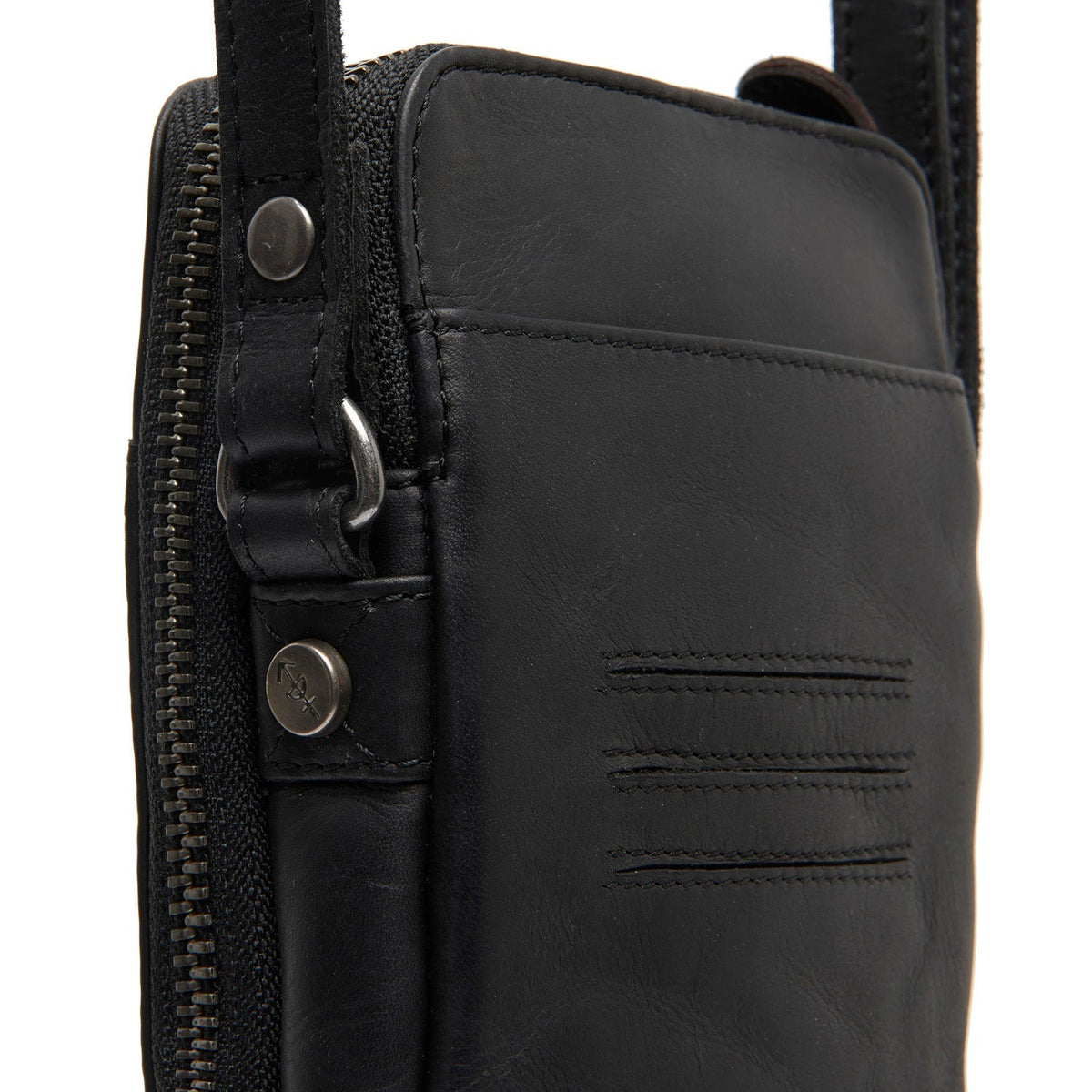 
Alesund Lëkurë e vërtetë cilësore Phone Bag - Pamje anësore me prerje ergonomike të mëngëve