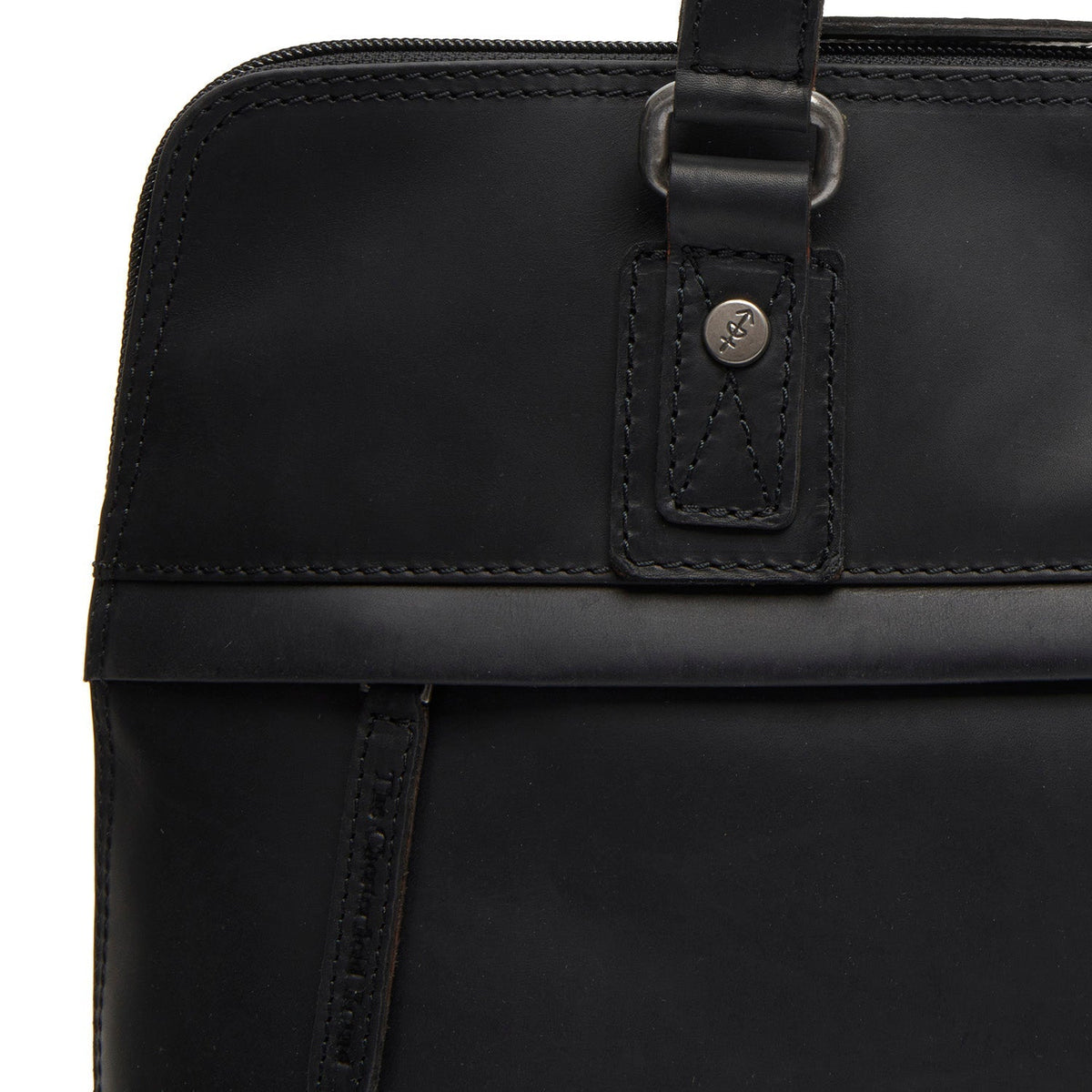 
Classic 100% Full-Grain leather Bag - Pamje e pasme me rripa lëkure të përforcuar