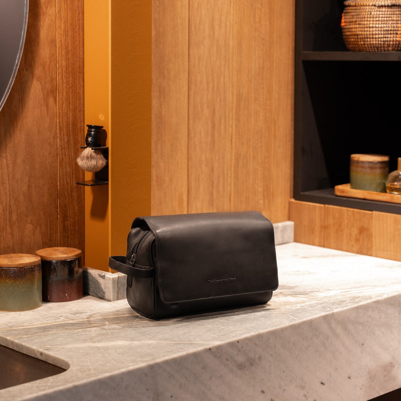 Rosario Full-Grain Leather Toiletry Bag për femra