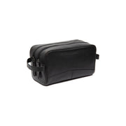 Stacey Full-Grain Leather Toiletry Bag in Classic 100% Full-Grain Leather - Front Profile View &amp; Tailored Silhouette | Buy Online