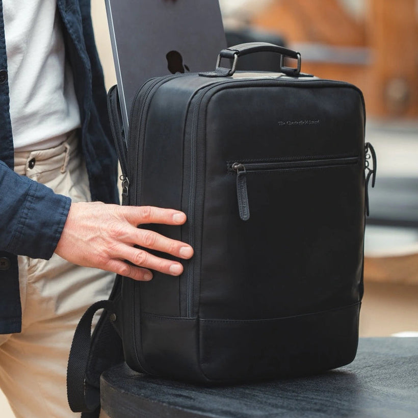 Jamaica Full-Grain Leather Travel Backpack për femra