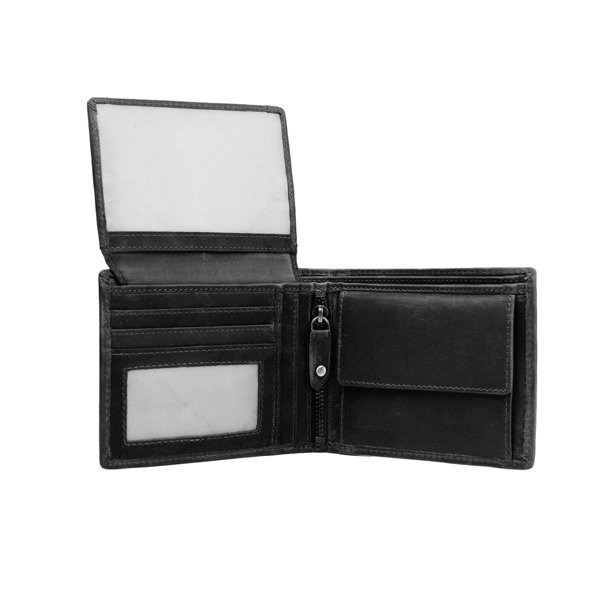 
Classic 100% Full-Grain leather Wallet - Pamje e pasme me rripa lëkure të përforcuar