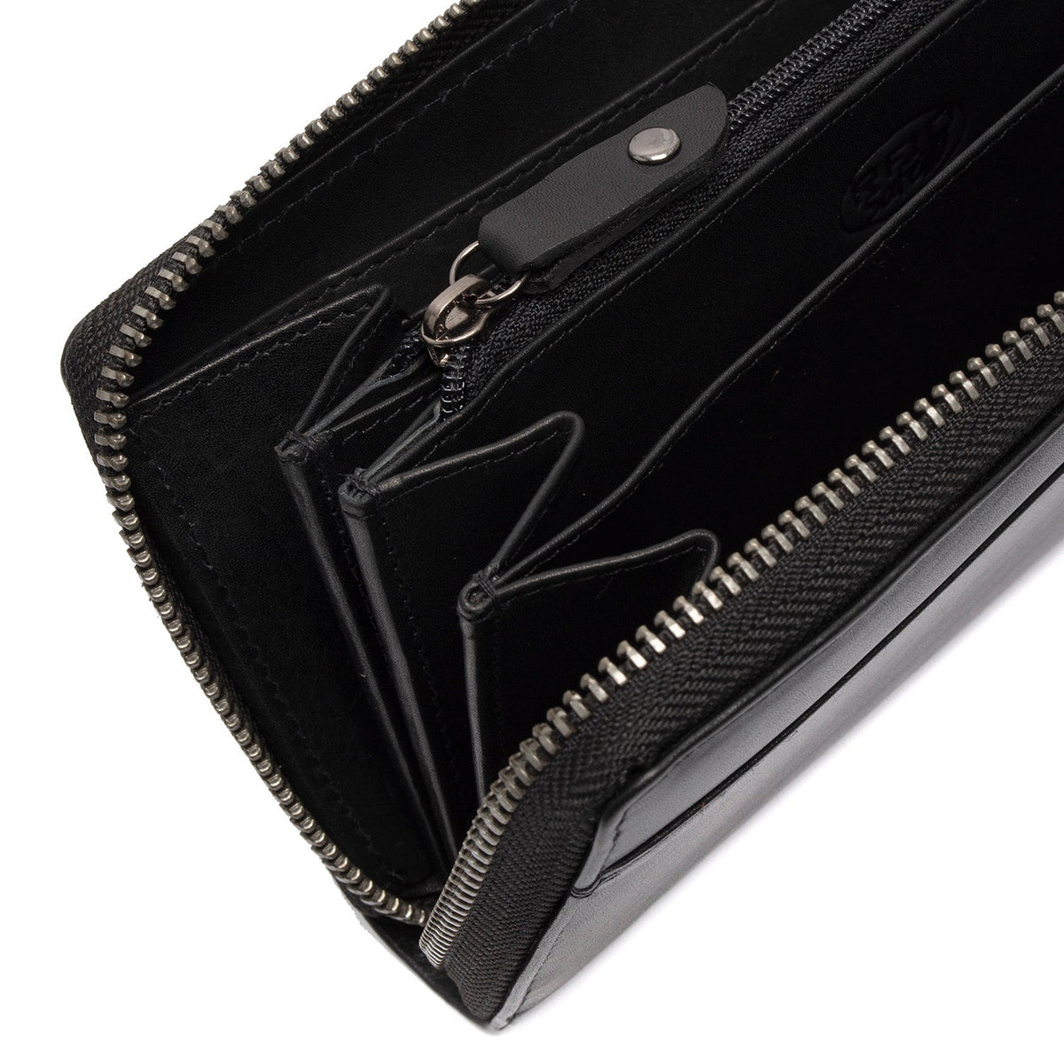 
Classic 100% Full-Grain leather Wallet - Pamje e pasme me rripa lëkure të përforcuar
