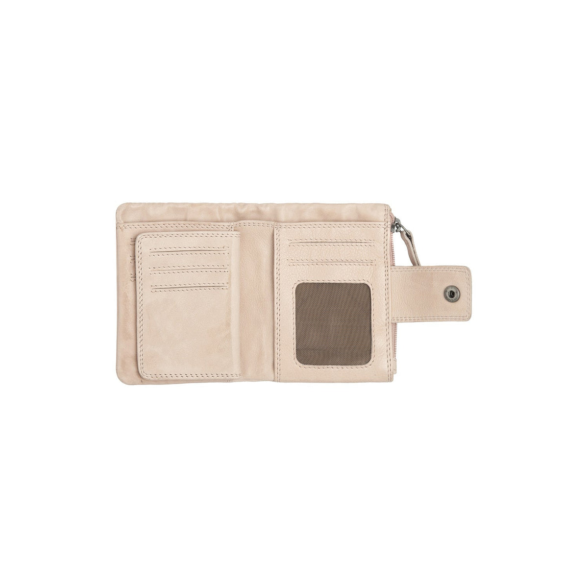 
Classic 100% Full-Grain leather Wallet - Pamje e pasme me rripa lëkure të përforcuar