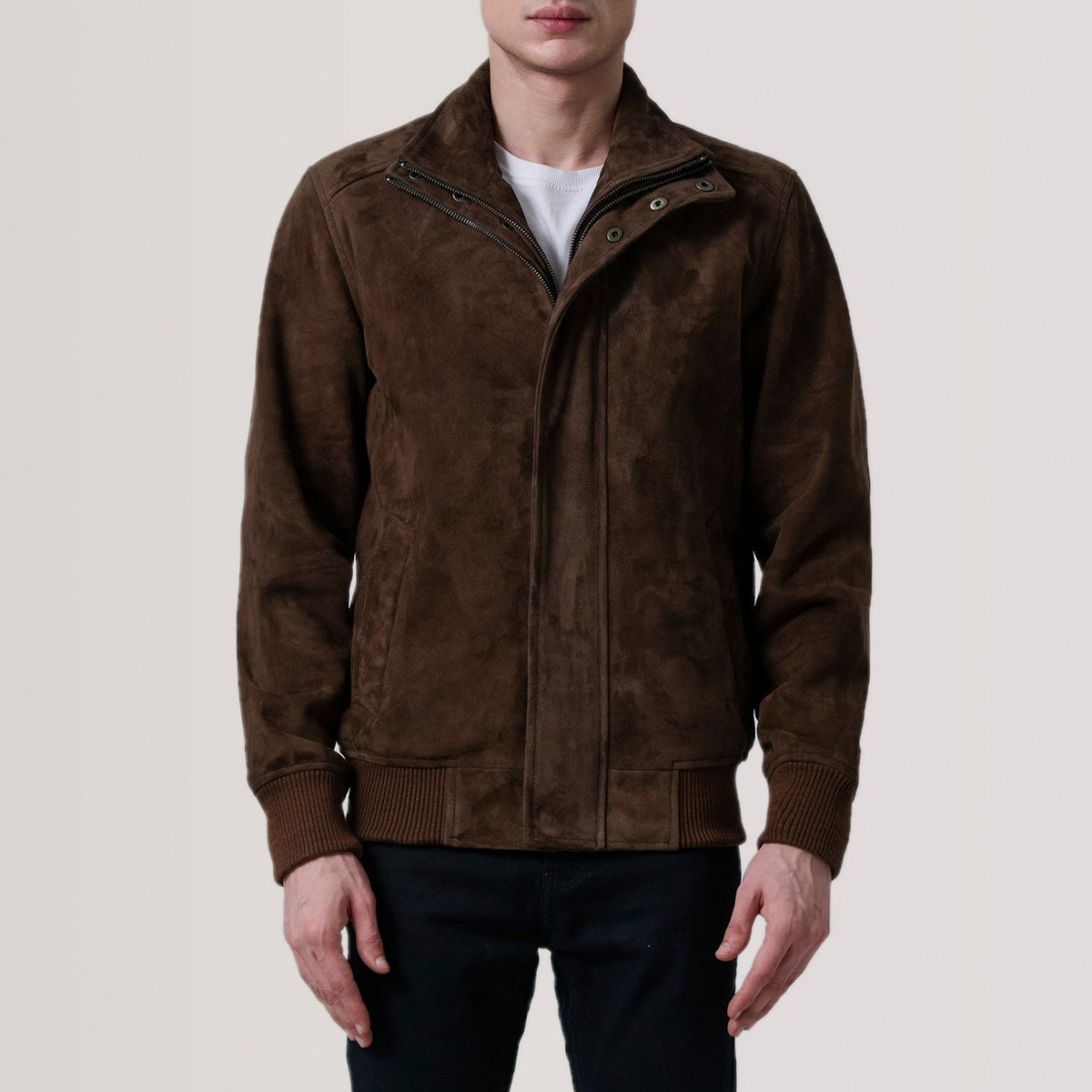 
Lester Kafe Suede Xhaketë Bomber Lëkure për Meshkuj – alternate product view 3