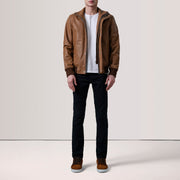
Lester Kafe Suede Xhaketë Bomber Lëkure për Meshkuj – alternate product view 2