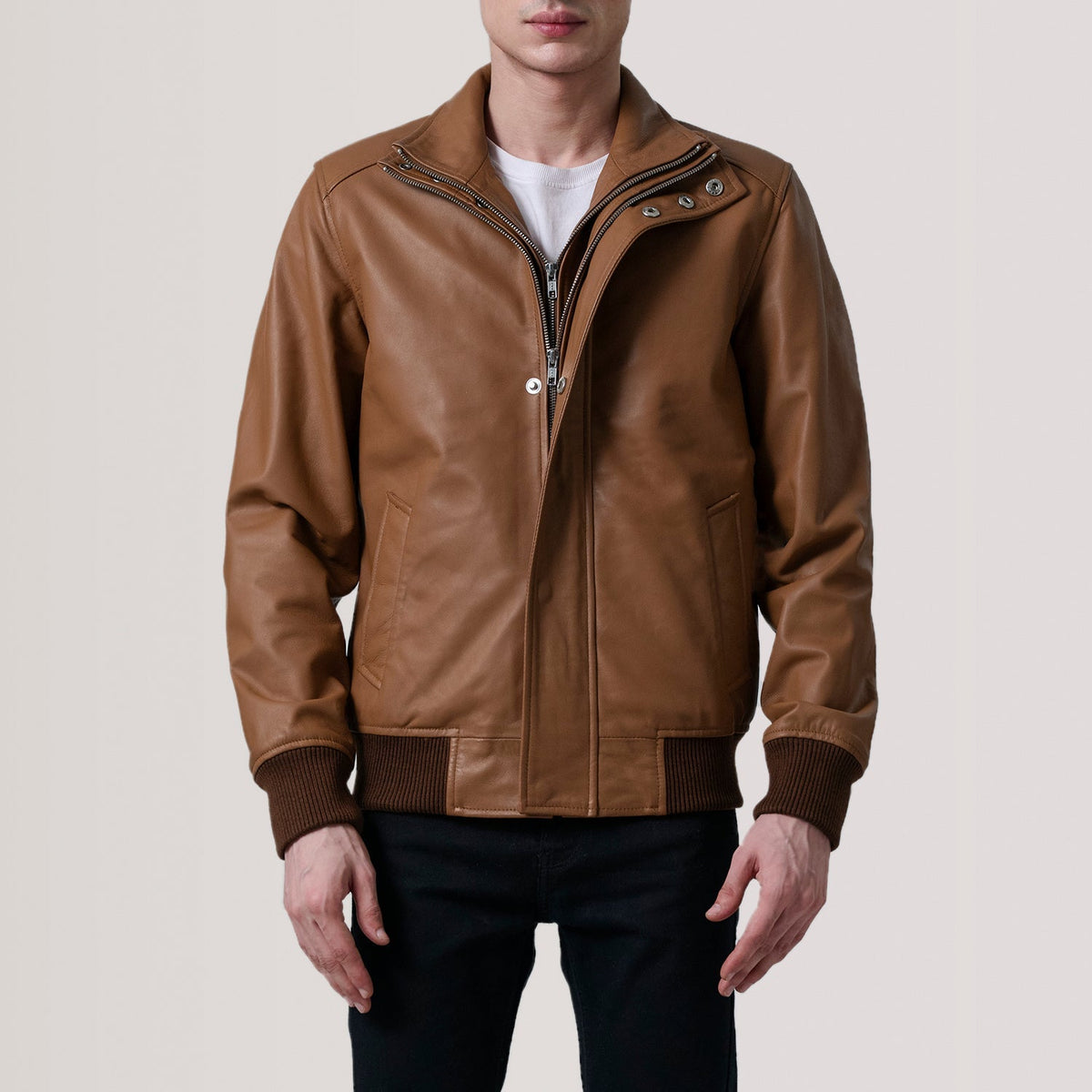 
Lester Kafe Suede Xhaketë Bomber Lëkure për Meshkuj – alternate product view 4