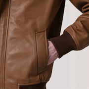 
Lester Kafe Suede Xhaketë Bomber Lëkure për Meshkuj – alternate product view 6