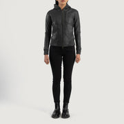 
Luna Hooded Xhaketë Bomber Lëkure për Femra – alternate product view 3