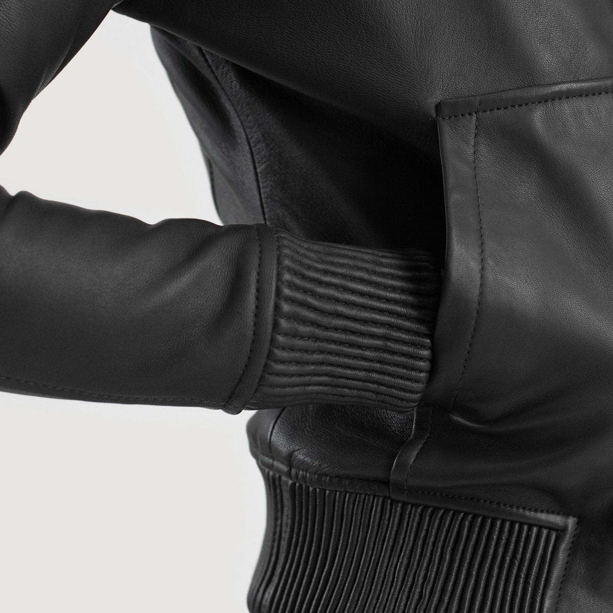 
Luna Hooded Xhaketë Bomber Lëkure për Femra – alternate product view 6