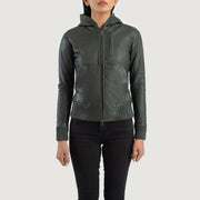 
Luna Hooded Xhaketë Bomber Lëkure për Femra – alternate product view 4