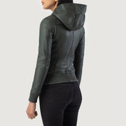 
Luna Hooded Xhaketë Bomber Lëkure për Femra – alternate product view 5