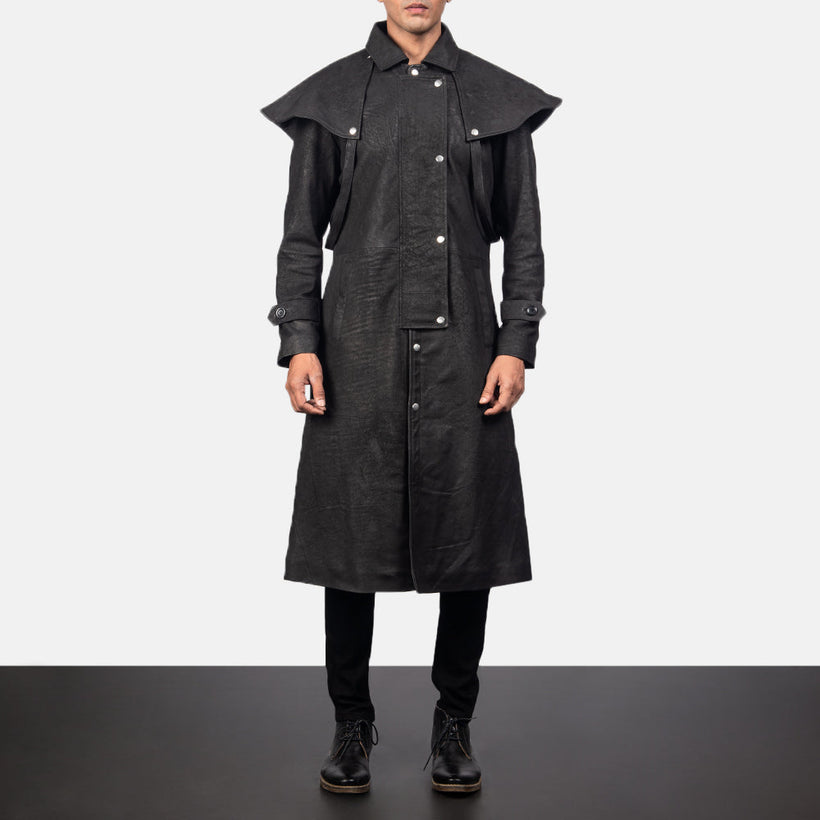Maverick E zezë Leather Duster për Meshkuj