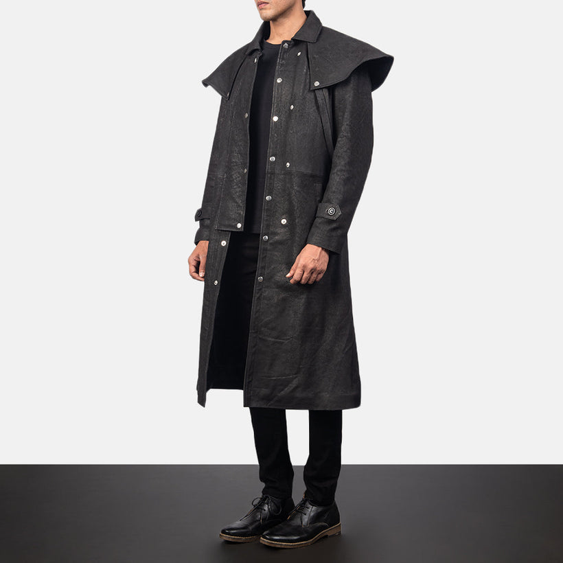 Maverick E zezë Leather Duster për Meshkuj